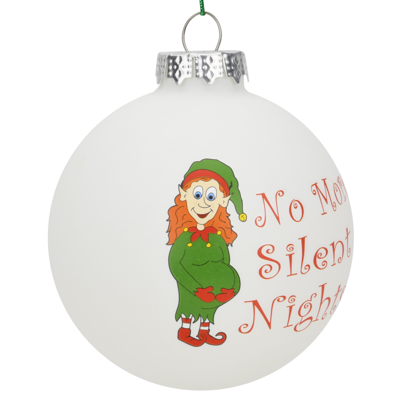 Tree Buddees No More Silent Nights Fun Pregnancy Glass Christmas Ornaments