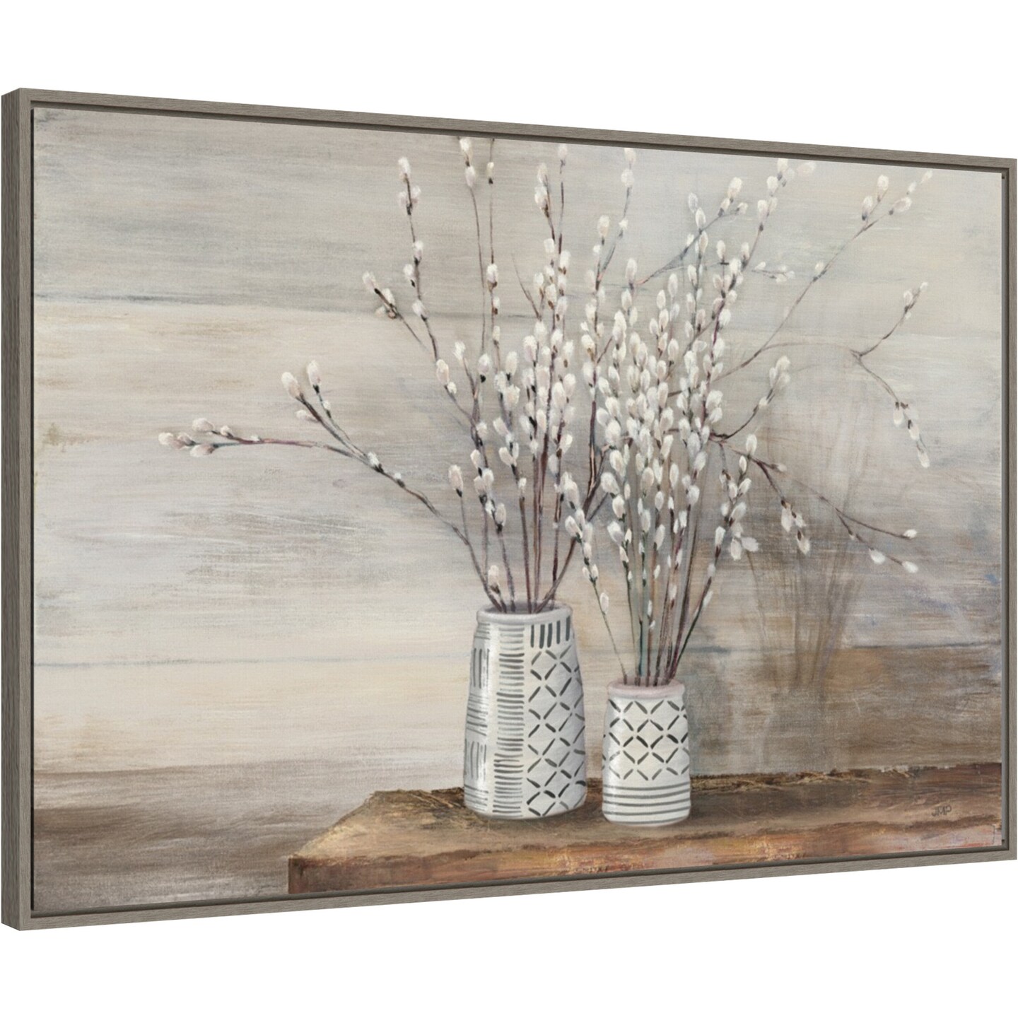 P Willow Still Life with Designs by Julia Purinton Canvas Art Framed
