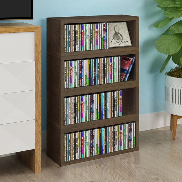 Way Basics Eco Stackable Memphis CD Storage Rack, Royal Walnut