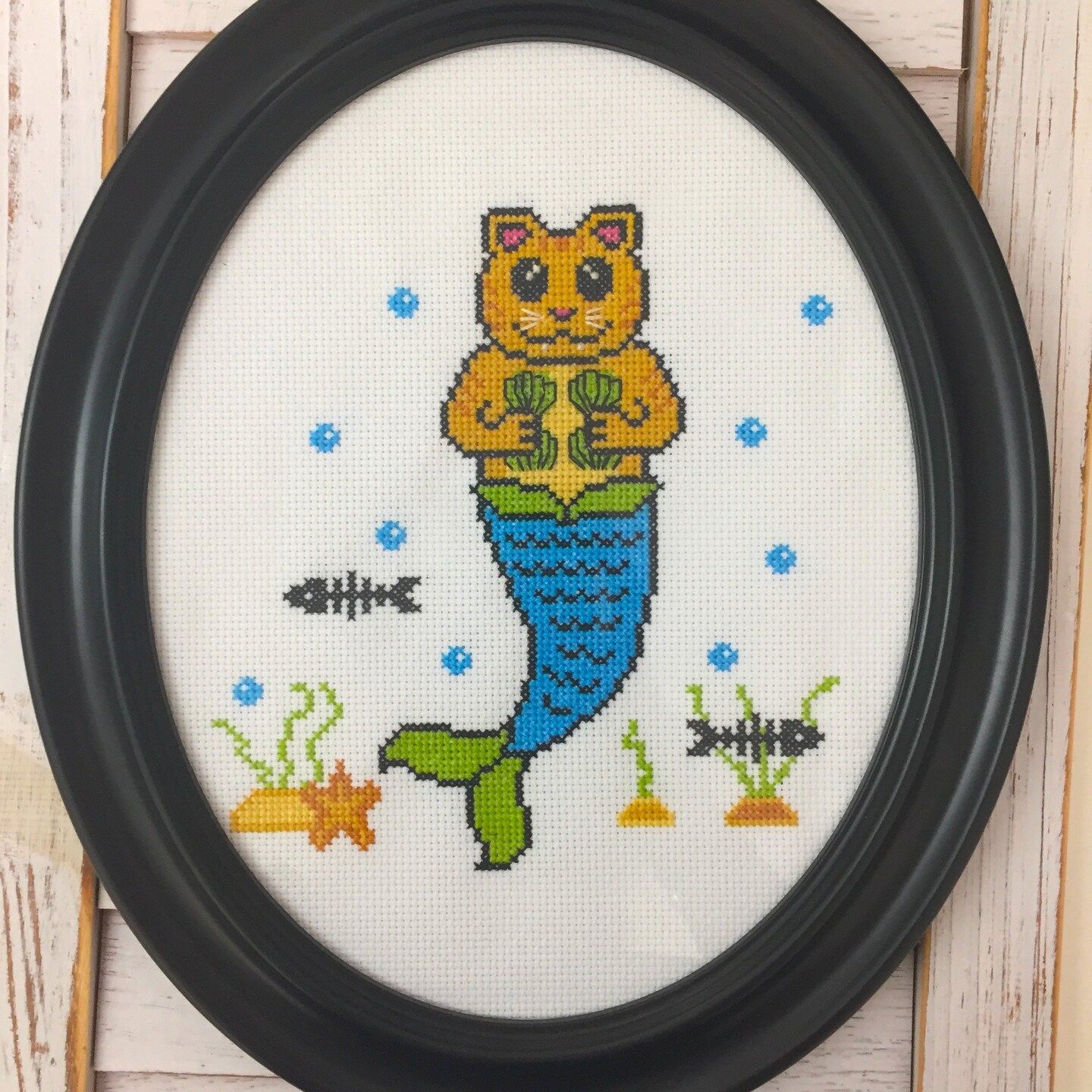 Purrmaid Counted Cross Stitch DIY KIT Intermediate