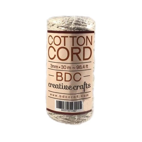 Hemptique 3mm Cotton Cord Spool x 30 meters