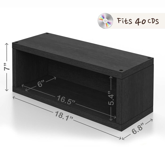 Way Basics Eco Stackable CD Rack Storage, Black