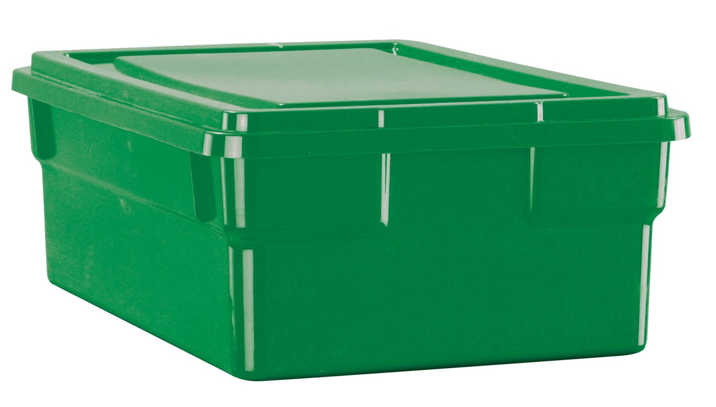 School Smart Storage Box with Lid, 11 x 6 x 16 Inches, Green