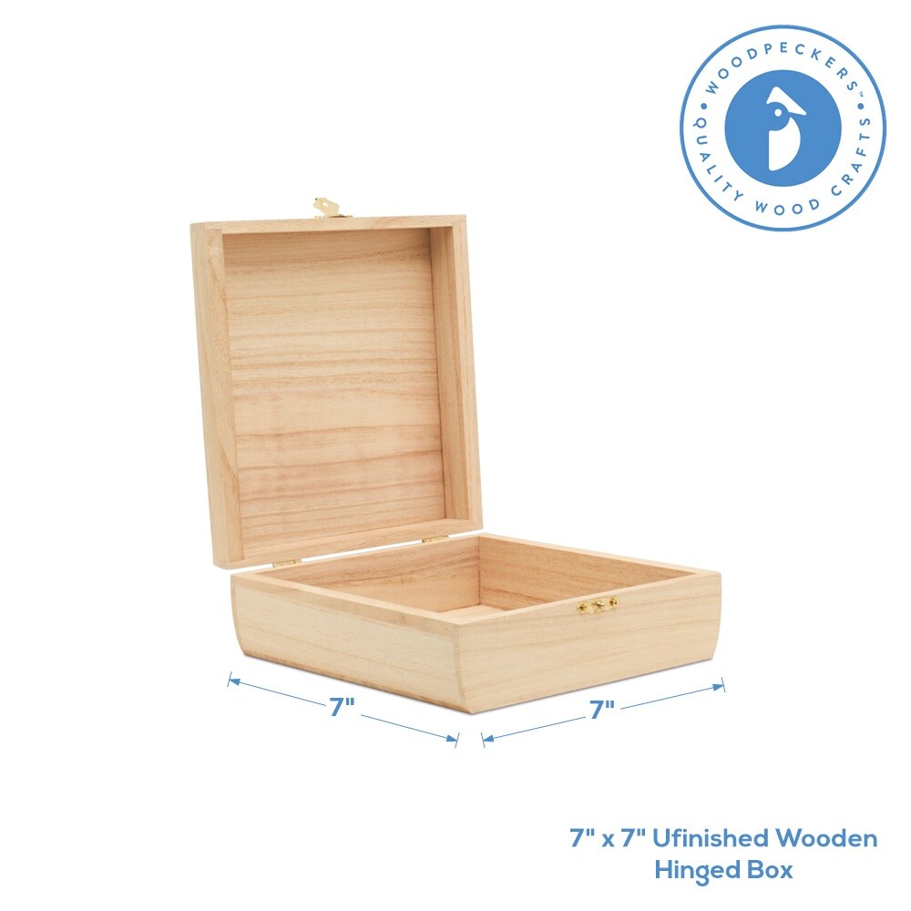 Wooden Box Hinged Lid