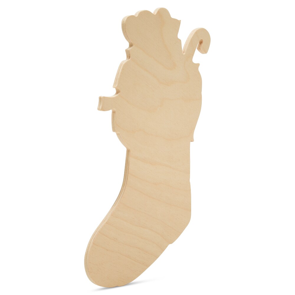 Stuffed Stocking Cutouts, Multiple Sizes Available, Unfinished Wood Christmas Decor/Craft | Woodpeckers