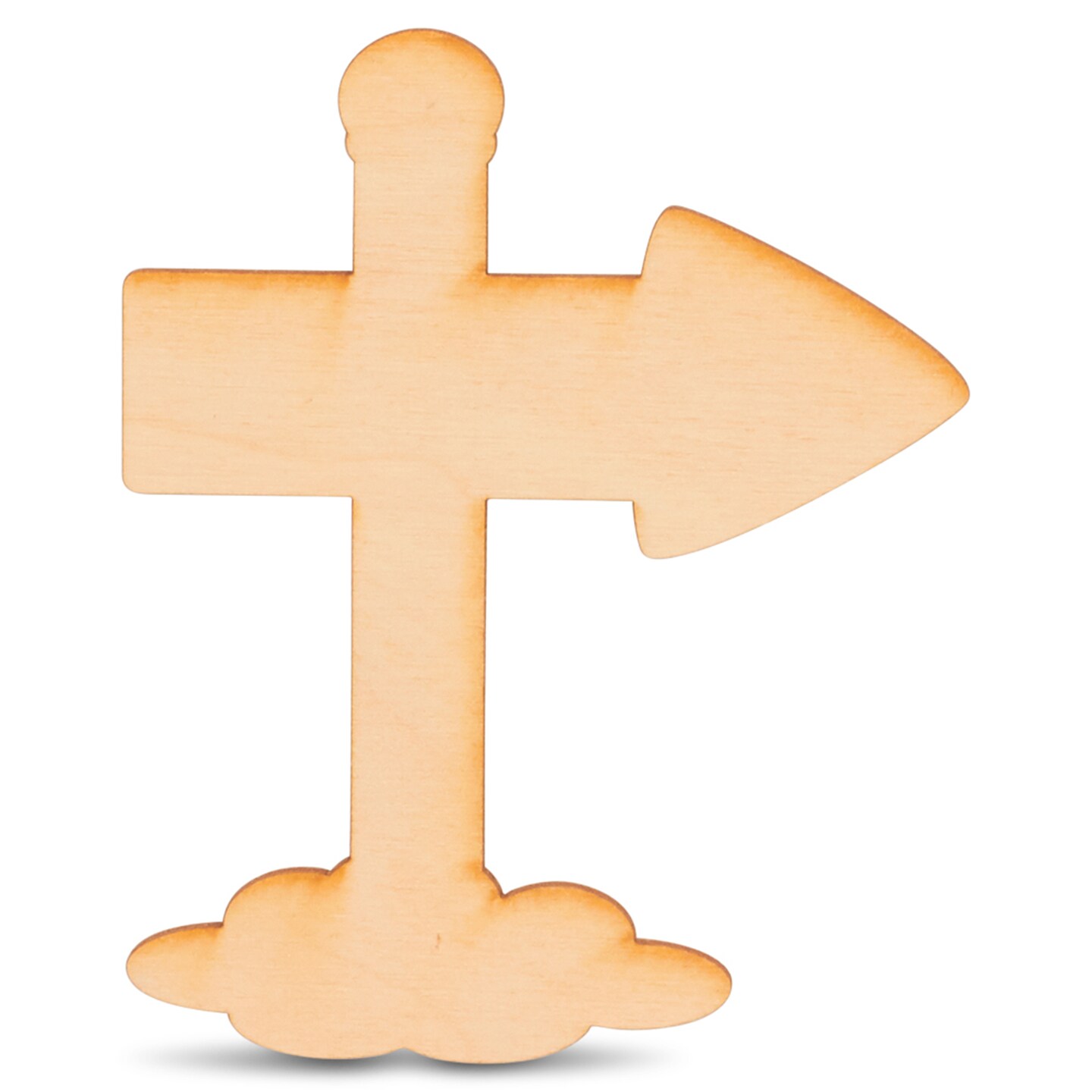 North Pole Sign Post Wood Cutout 4 inch, Unfinished for Crafts | Woodpeckers