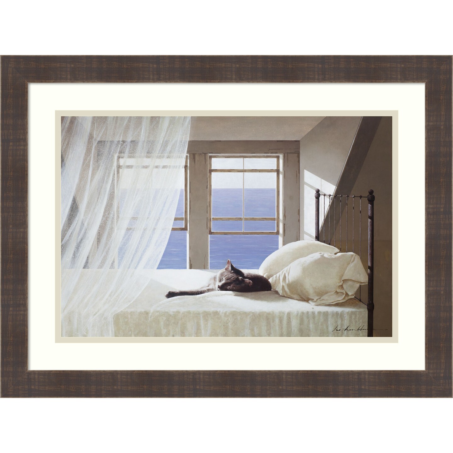 Nap Time by Zhen-Huan Lu Wood Framed Wall Art Print 24 in. W x 18 in. H