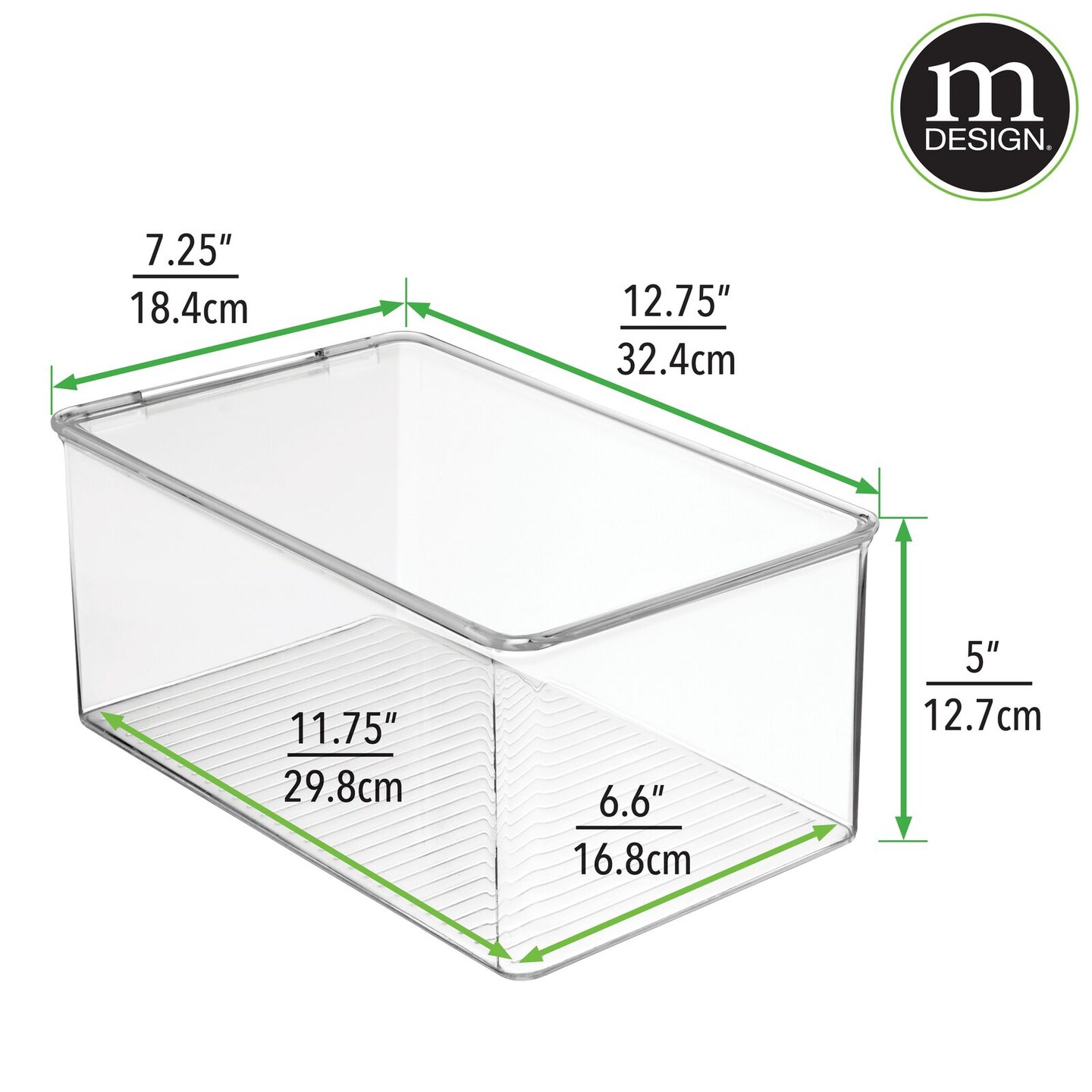 mDesign Plastic Craft Room Stackable Storage Box with Hinged Lid, 4 Pack, Clear