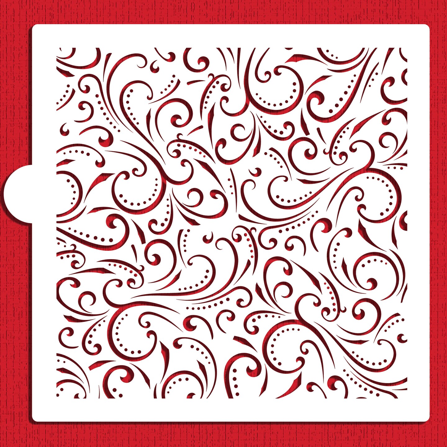 swirls-and-dots-all-over-print-stencil-c1032-by-designer-stencils-cake-decorating-tools-baking-stencils-for-royal-icing-airbrush-dusting-powder-reusable-plastic-food-grade-stencil-for