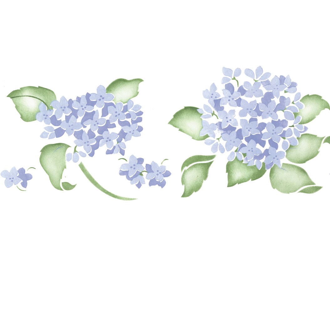 Large Hydrangea Wall Stencil | 1717 by Designer Stencils | Floral Stencils | Reusable Art Craft Stencils for Painting on Walls, Canvas, Wood | Reusable Plastic Paint Stencil for Home Makeover | Easy to Use &#x26; Clean Art Stencil