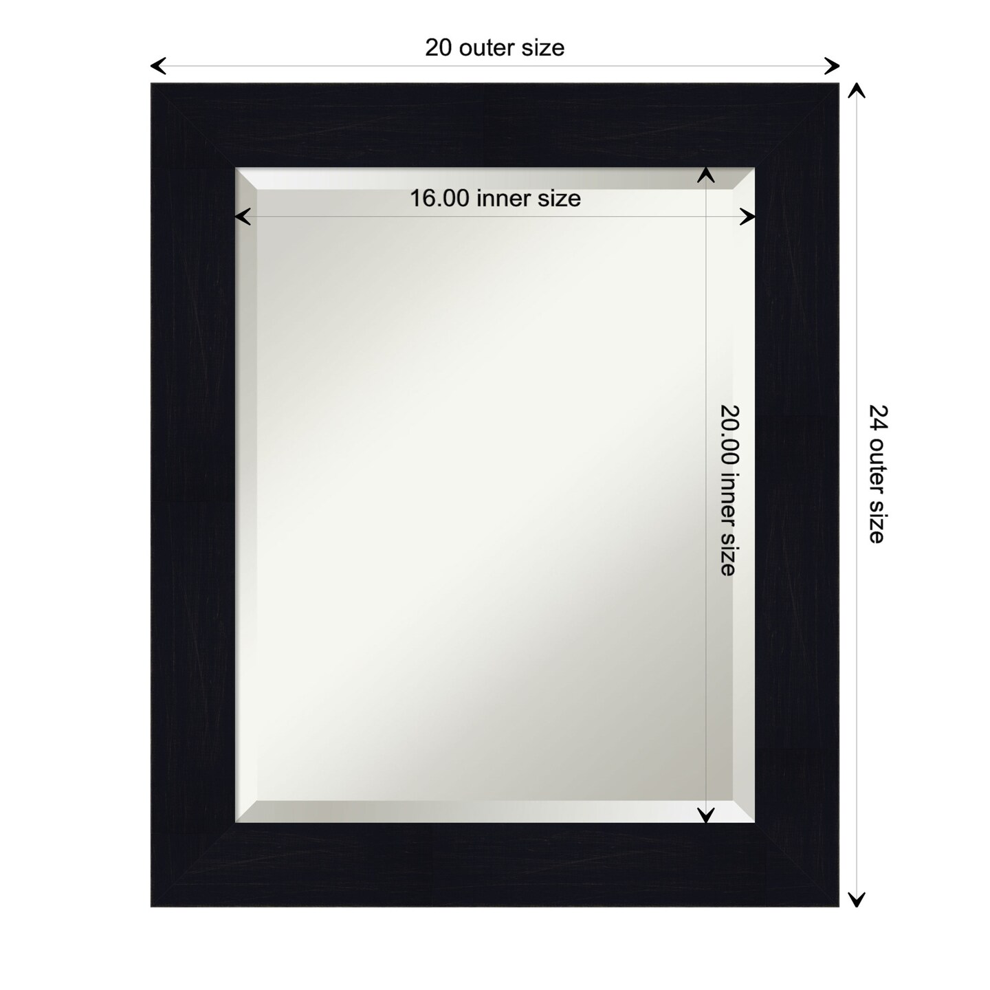 Beveled Wood Bathroom Wall Mirror, Shiplap Frame