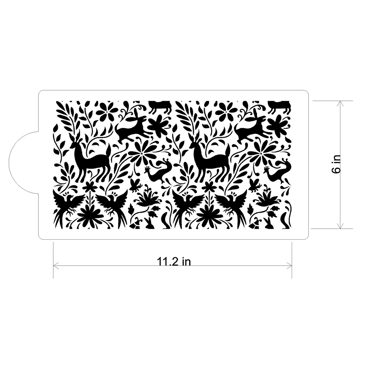 Otomi Animals All Over Cake Side Stencil | C1069 by Designer Stencils | Cake Decorating Tools | Baking Stencils for Royal Icing, Airbrush, Dusting Powder | Reusable Plastic Food Grade Stencil for Cakes | Easy to Use &#x26; Clean Cake Stencil