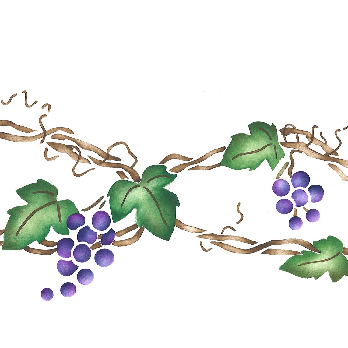 Grape Wall Stencil | 2271 by Designer Stencils | Reusable Art Craft Stencils for Painting on Walls, Canvas, Wood | Reusable Plastic Paint Stencil for Home Makeover | Easy to Use &#x26; Clean Art Stencil