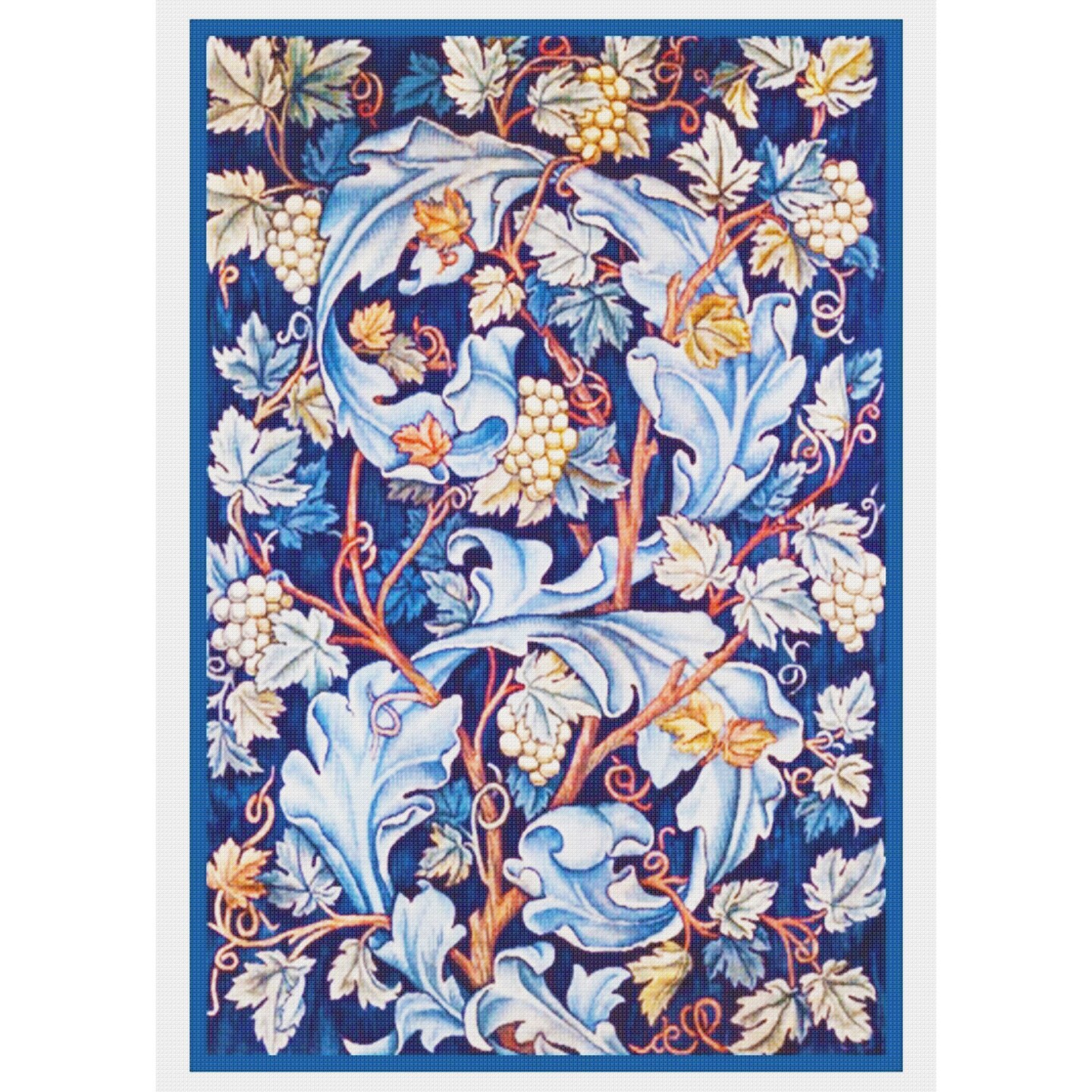 Acanthus Leaves and Grapes by William Morris Counted Cross Stitch Pattern