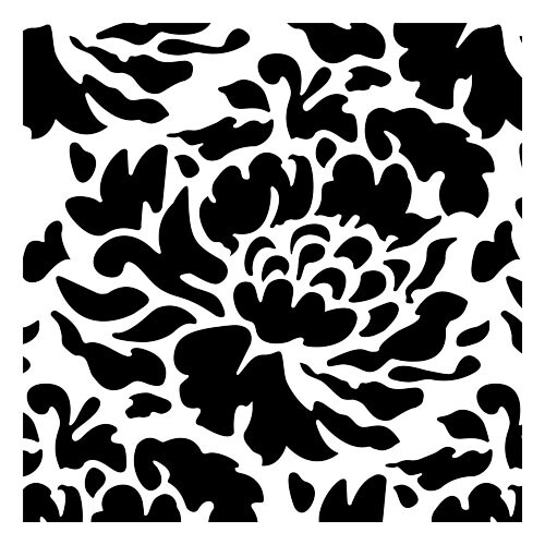 Large Dahlia Embossing 12 x 12 Stencil | FS078 by Designer Stencils | Floral Stencils | Reusable Stencils for Painting on Wood, Wall, Tile, Canvas, Paper, Fabric, Furniture, Floor | Reusable Stencil for Home Makeover | Easy to Use &#x26; Clean