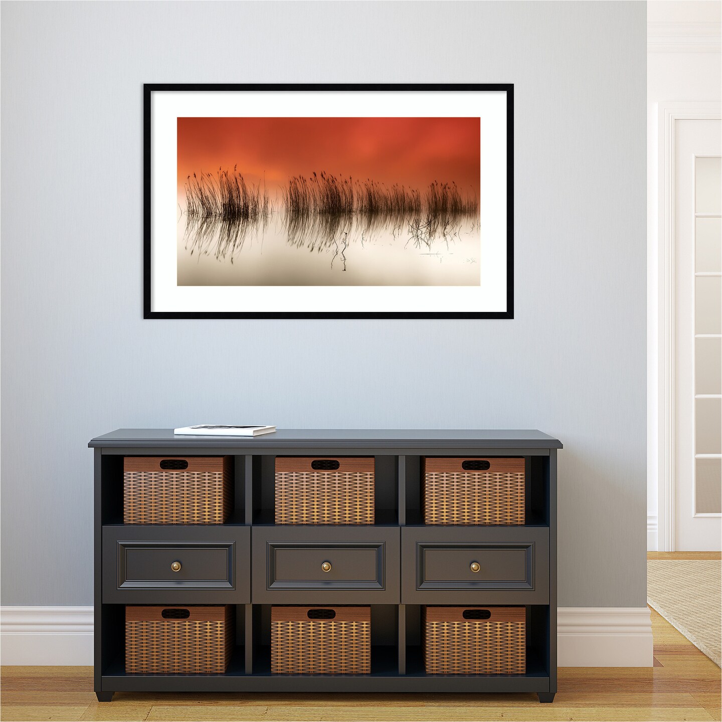 Serene Sea Grass by Rui David Wood Framed Wall Art Print