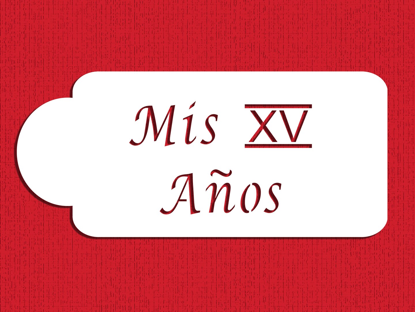 Mis XV A&#xF1;os Cake Stencil | C079 by Designer Stencils | Cake Decorating Tools | Baking Stencils for Royal Icing, Airbrush, Dusting Powder | Reusable Plastic Food Grade Stencil for Cakes | Easy to Use &#x26; Clean Cake Stencil