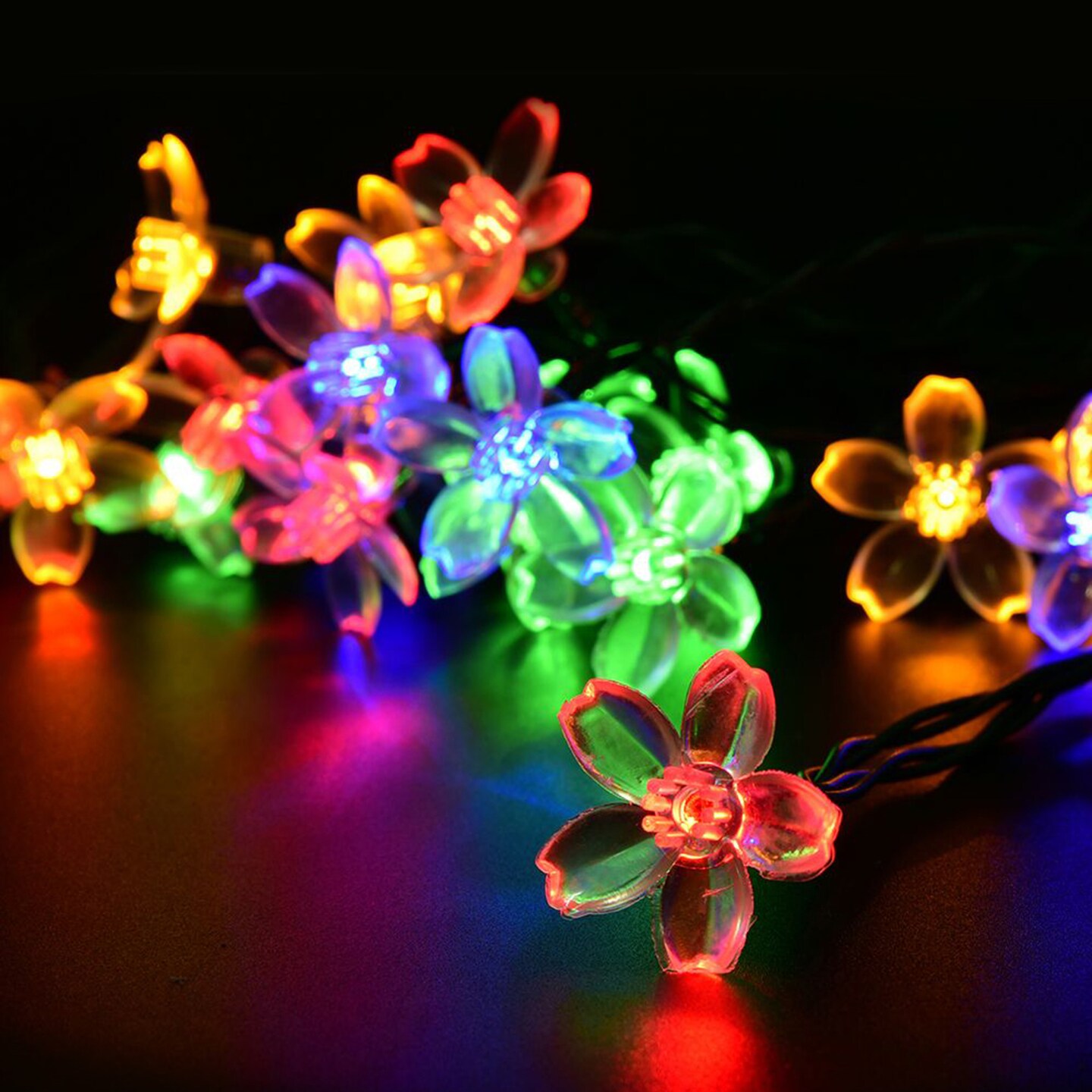 Perfect Holiday 20 LED 5MM Lights With Cherry Blossom Flowers