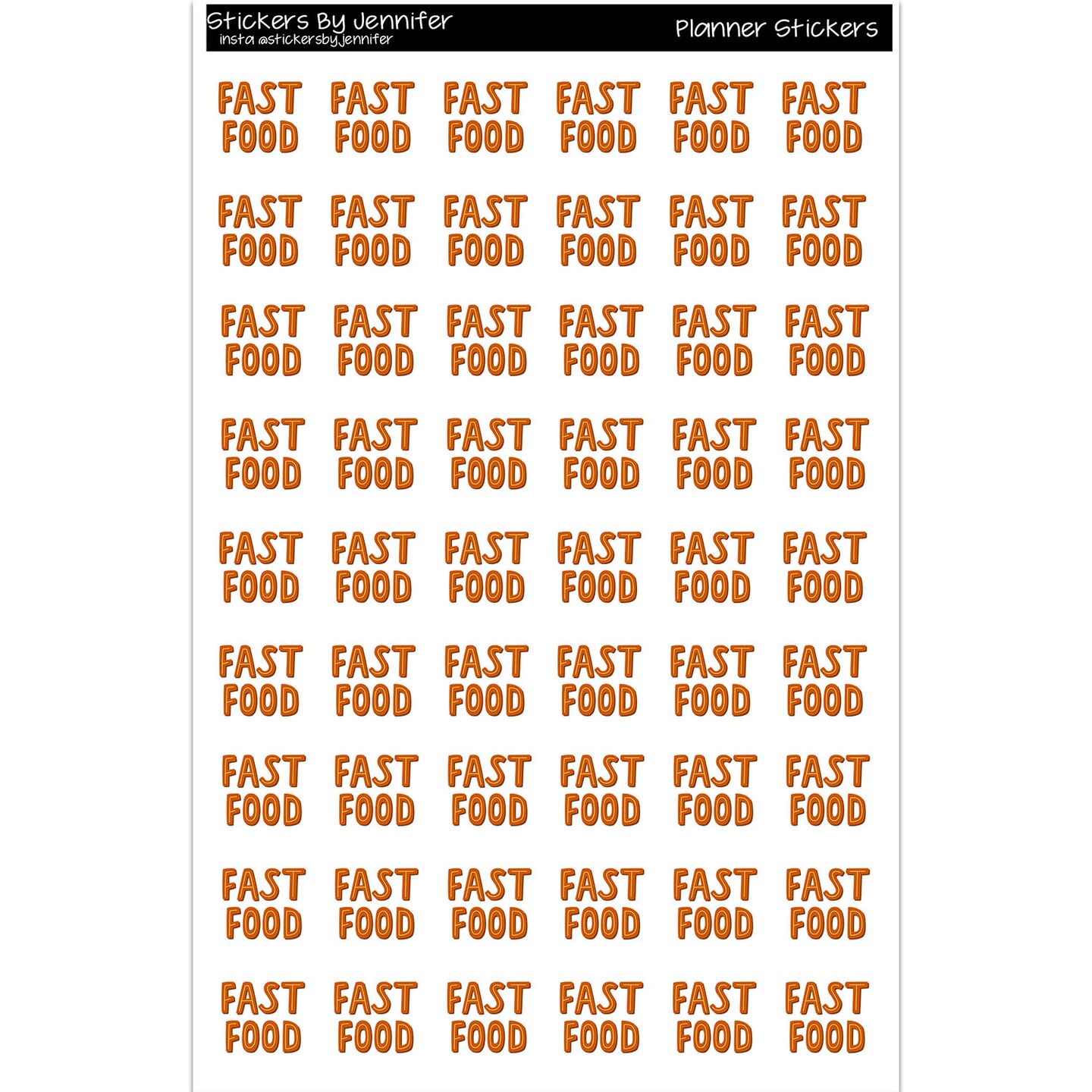 Fast Food Planner Stickers Scrapbooking Kids DIY Arts Crafting