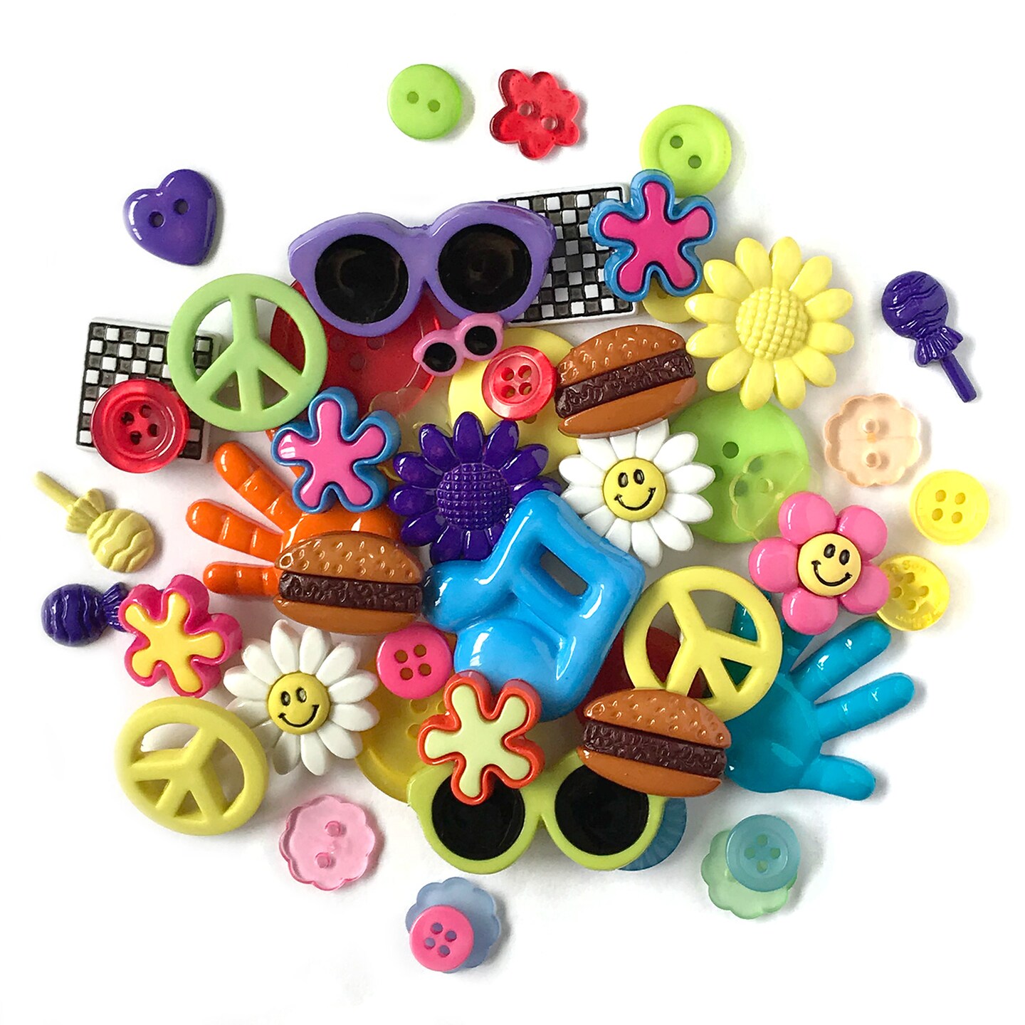 Buttons Galore and More 50+ Novelty Buttons for Sewing & Craft – Retro Theme Buttons