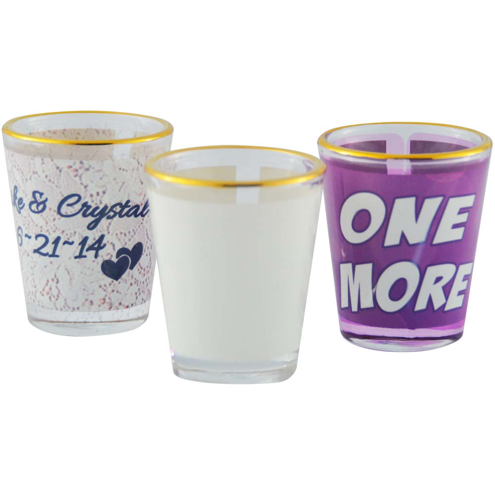 1.5 OZ SHOT GLASS-GOLD RIM