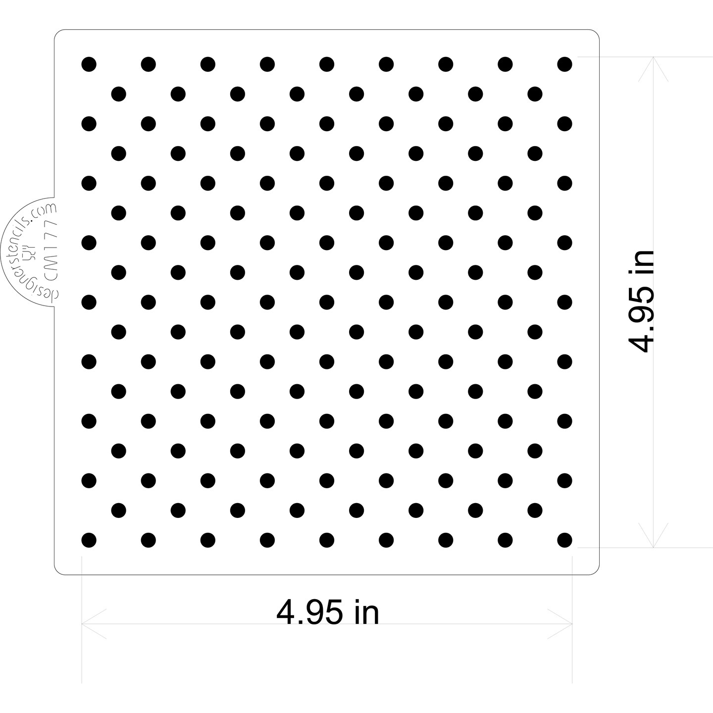 Mini Polka Dot Cookie &#x26; Craft Stencil | CM177 by Designer Stencils | Cookie Decorating Tools | Baking Stencils for Royal Icing, Airbrush, Dusting Powder | Craft Stencils for Canvas, Paper, Wood | Reusable Food Grade Stencil