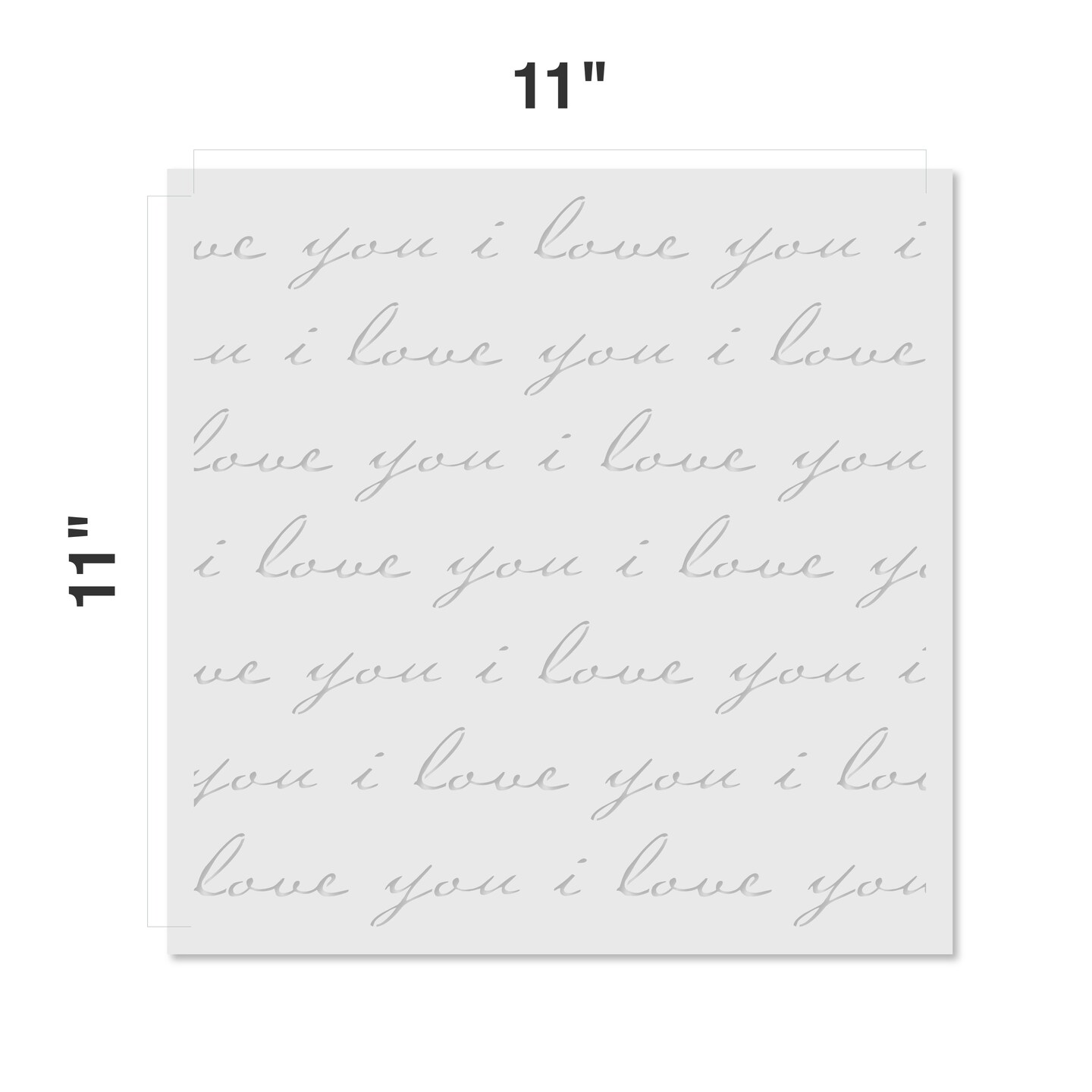 I Love You Embossing 12 x 12 Stencil | FS103 by Designer Stencils | Reusable Stencils for Painting |