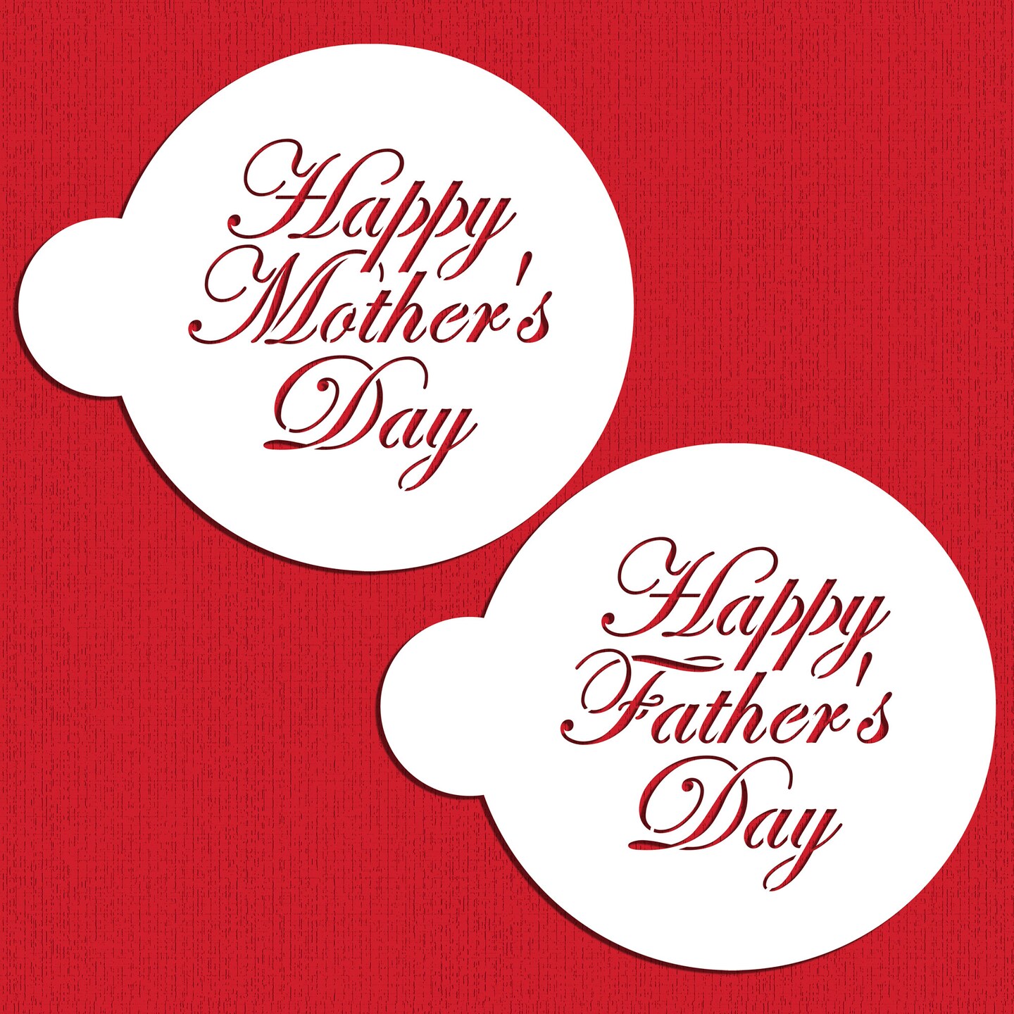 Script Happy Mother's & Father's Day Cookie Stencil Set | C1062 by Designer Stencils | Cookie Decorating Tools | Baking Stencils for Royal Icing, Airbrush, Dusting Powder | Reusable Plastic Food Grade Stencil for Cookies | Easy to Use & Clean