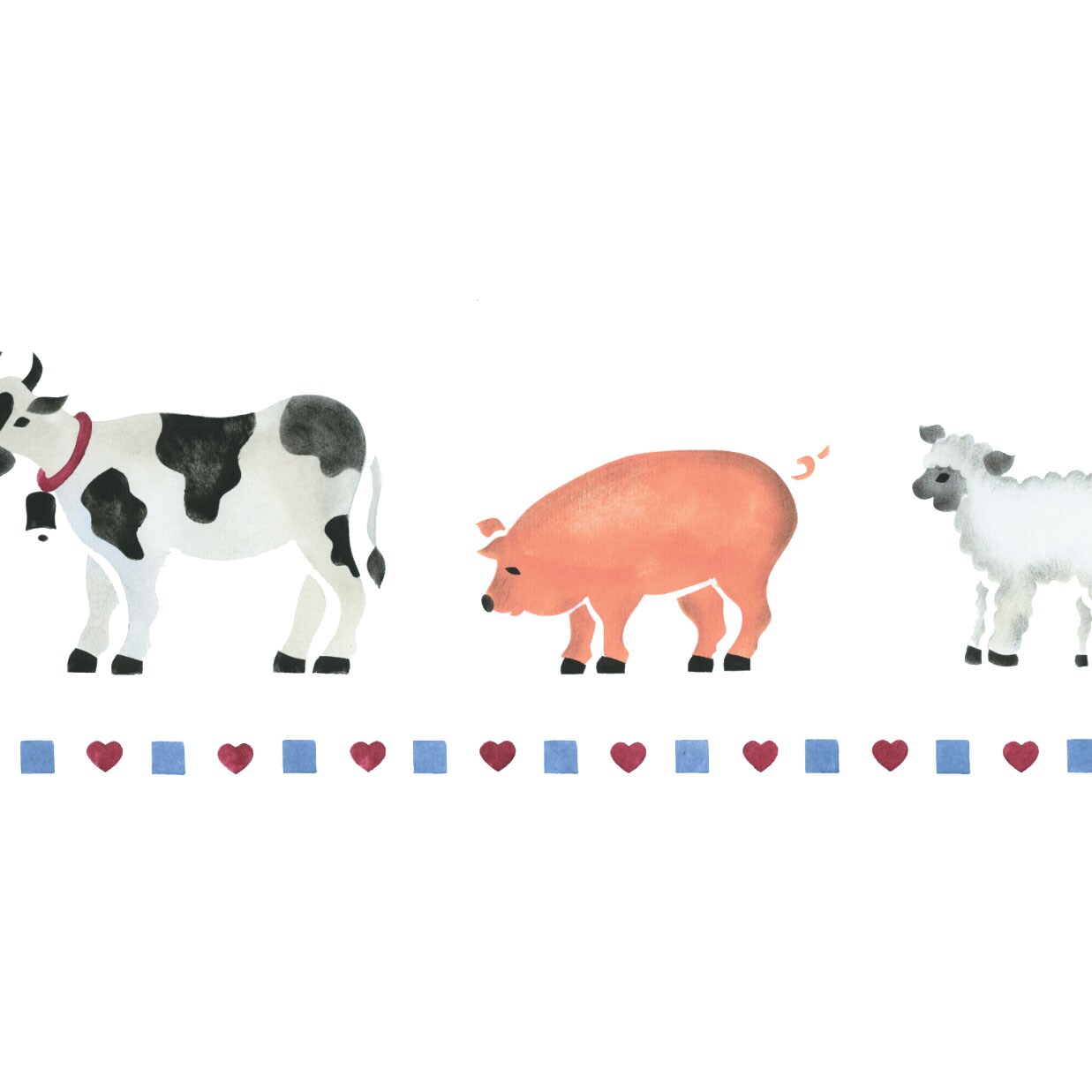 Farm Animals Wall Stencil | 112A by Designer Stencils | Animal &#x26; Nature Stencils | Reusable Art Craft Stencils for Painting on Walls, Canvas, Wood | Reusable Plastic Paint Stencil for Home Makeover | Easy to Use &#x26; Clean Art Stencil