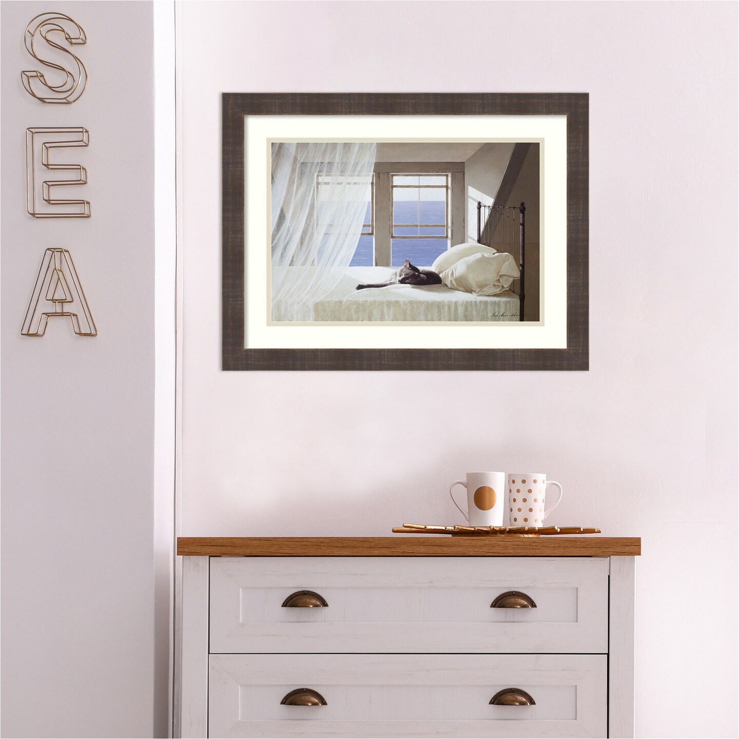 Nap Time by Zhen-Huan Lu Wood Framed Wall Art Print 24 in. W x 18 in. H