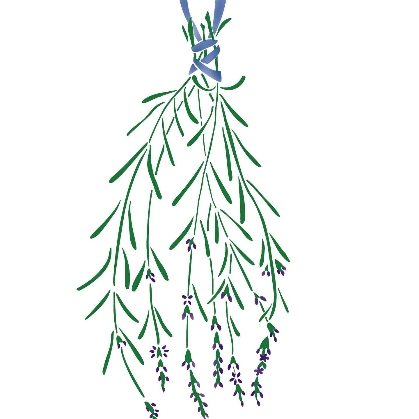 Hanging Lavender Wall Stencil | 2218 by Designer Stencils | Floral Stencils | Reusable Art Craft Stencils for Painting on Walls, Canvas, Wood | Reusable Plastic Paint Stencil for Home Makeover | Easy to Use &#x26; Clean Art Stencil