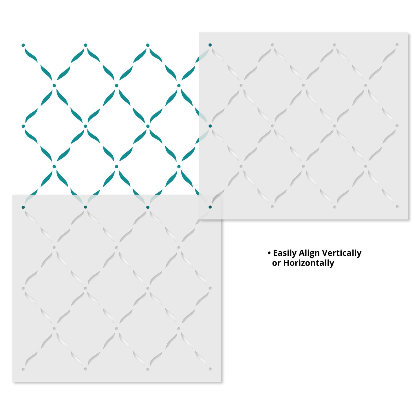 Ribbon Lattice Wall Stencil | 1807 by Designer Stencils | Pattern Stencils | Reusable Stencils for Painting | Safe &#x26; Reusable Template for Wall Decor | Try This Stencil Instead of a Wallpaper | Easy to Use &#x26; Clean Art Stencil Pattern