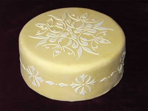 Small French Medallion Cake Stencil | C097 by Designer Stencils |