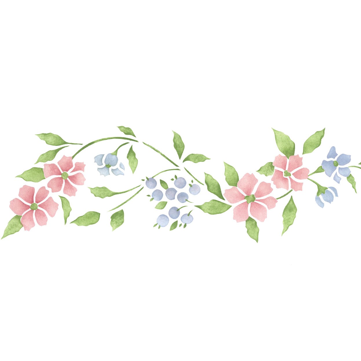 Apple Blossom Wall Stencil | 1694 by Designer Stencils | Floral Stencils | Reusable Art Craft Stencils for Painting on Walls, Canvas, Wood | Reusable Plastic Paint Stencil for Home Makeover | Easy to Use &#x26; Clean Art Stencil