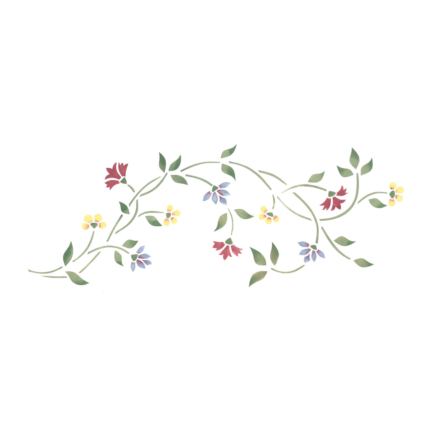 Small Floral Wall Stencil Border, 016 by Designer Stencils, Floral  Stencils, Reusable Art Craft Stencils for Painting on Walls, Canvas, Wood, Reusable Plastic Paint Stencil for Home Makeover