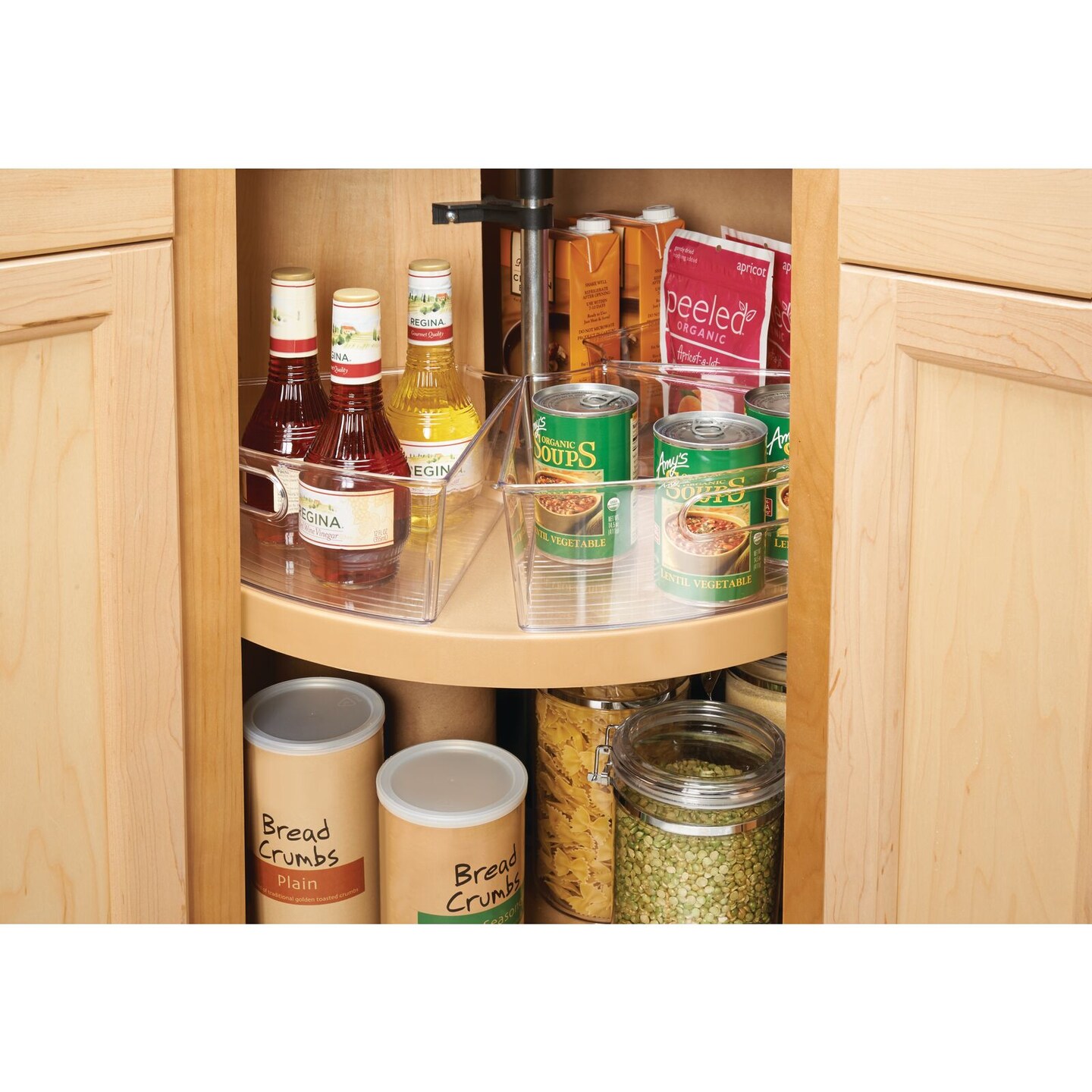 mDesign Lazy Susan Kitchen Food Storage Organizer Bin