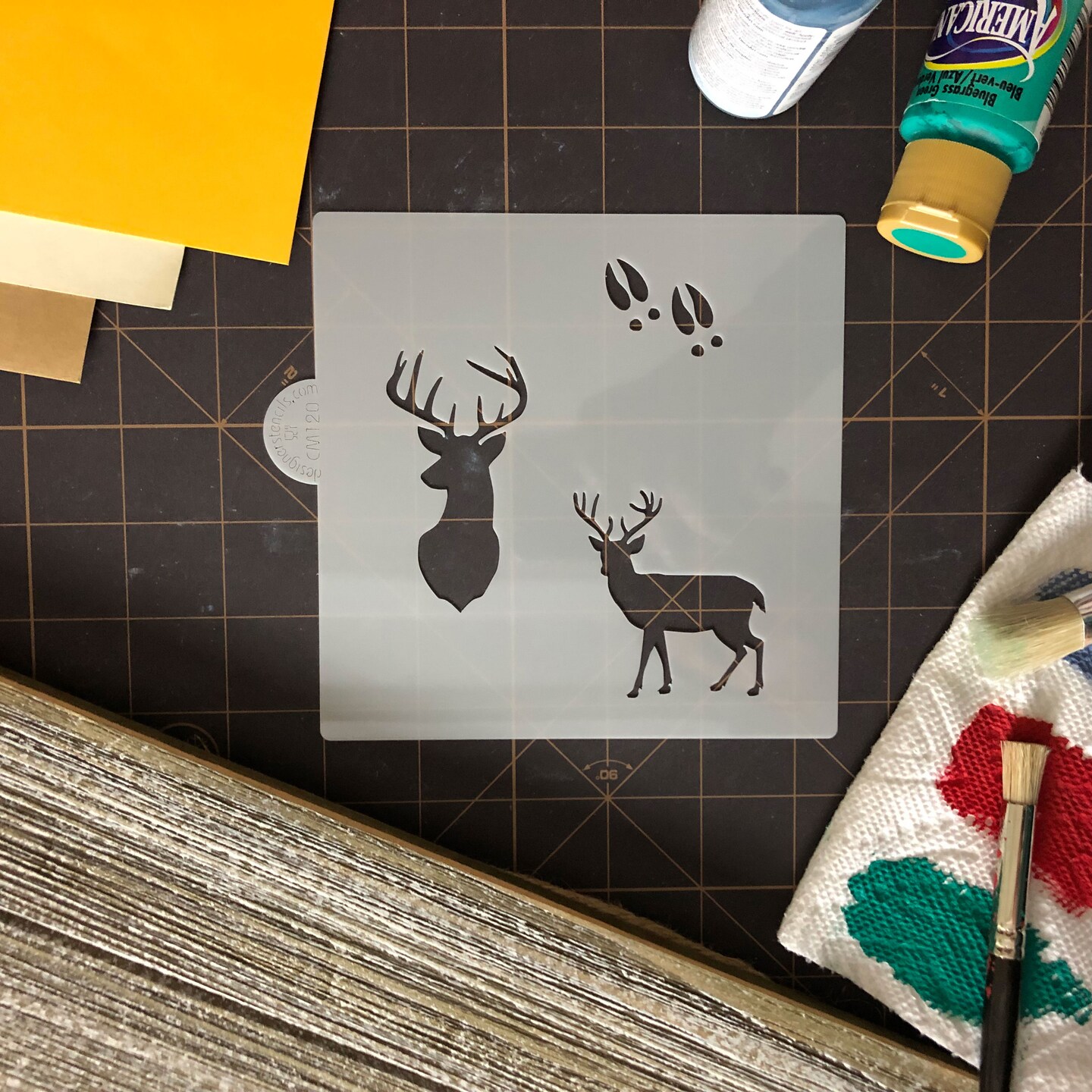 Deer Buck Cookie &#x26; Craft Stencil | CM120 by Designer Stencils | Cookie Decorating Tools | Baking Stencils for Royal Icing, Airbrush, Dusting Powder | Craft Stencils for Canvas, Paper, Wood | Reusable Food Grade Stencil