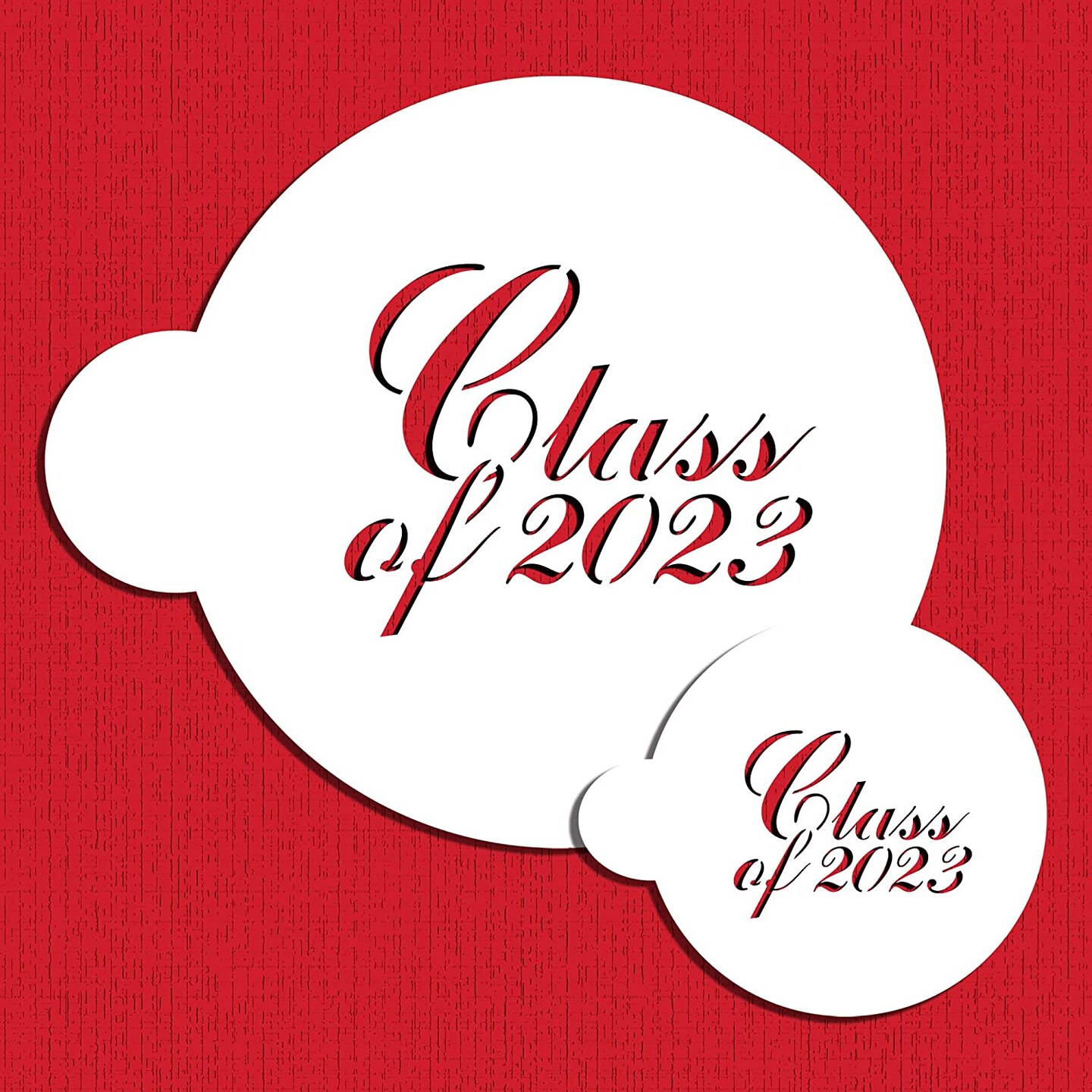 Class of 2023 Cookie Stencil | C145-23 by Designer Stencils | Cookie Decorating Tools | Baking Stencils for Royal Icing, Airbrush, Dusting Powder | Reusable Plastic Food Grade Stencil for Cookies | Easy to Use & Clean Cookie Stencil
