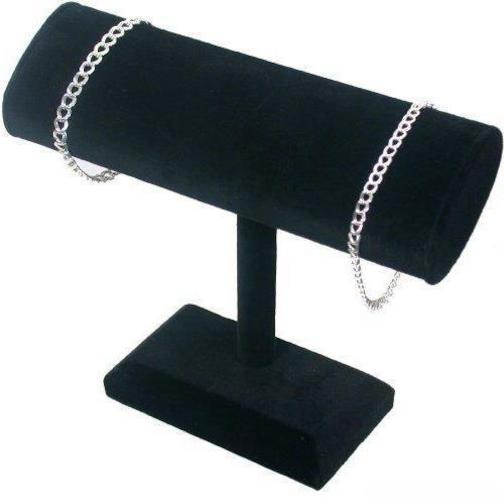Black Velvet Oval T-Bar Bracelet &#x26; Necklace Jewelry Display