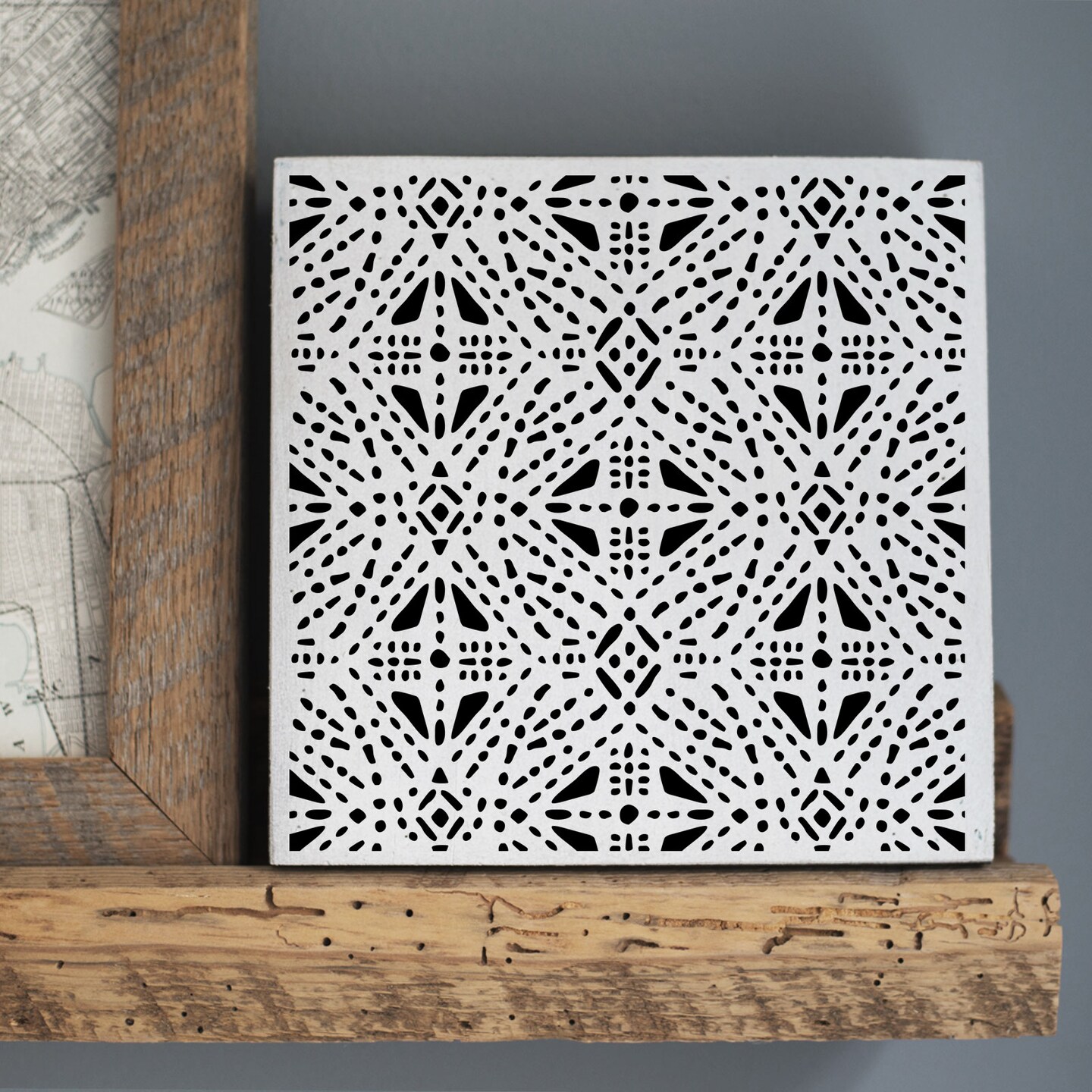 Tribal Stitches All Over Embossing 12 x 12 Stencil | FS077 by Designer Stencils | Pattern Stencils | Reusable Stencils for Painting on Wood, Wall, Tile, Canvas, Paper, Fabric, Furniture, Floor | Try Instead of a Wallpaper | Easy to Use &#x26; Clean