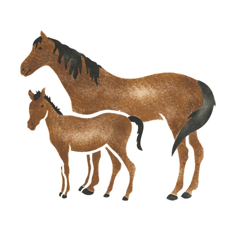 Four Horses Wall Stencil | 1119 by Designer Stencils | Animal &#x26; Nature Stencils | Reusable Art Craft Stencils for Painting on Walls, Canvas, Wood | Reusable Plastic Paint Stencil for Home Makeover | Easy to Use &#x26; Clean Art Stencil