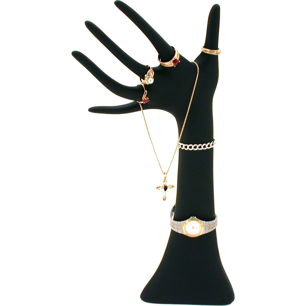 Large Black Mannequin Hand Necklace Chain Ring Jewelry Showcase Display