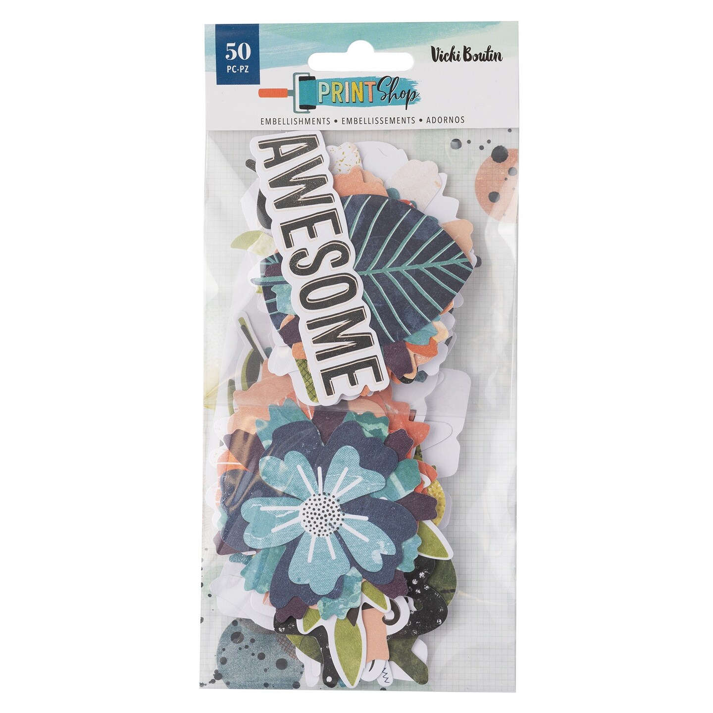 Vicki Boutin Print Shop Ephemera Cardstock DieCutsFloral Stencils