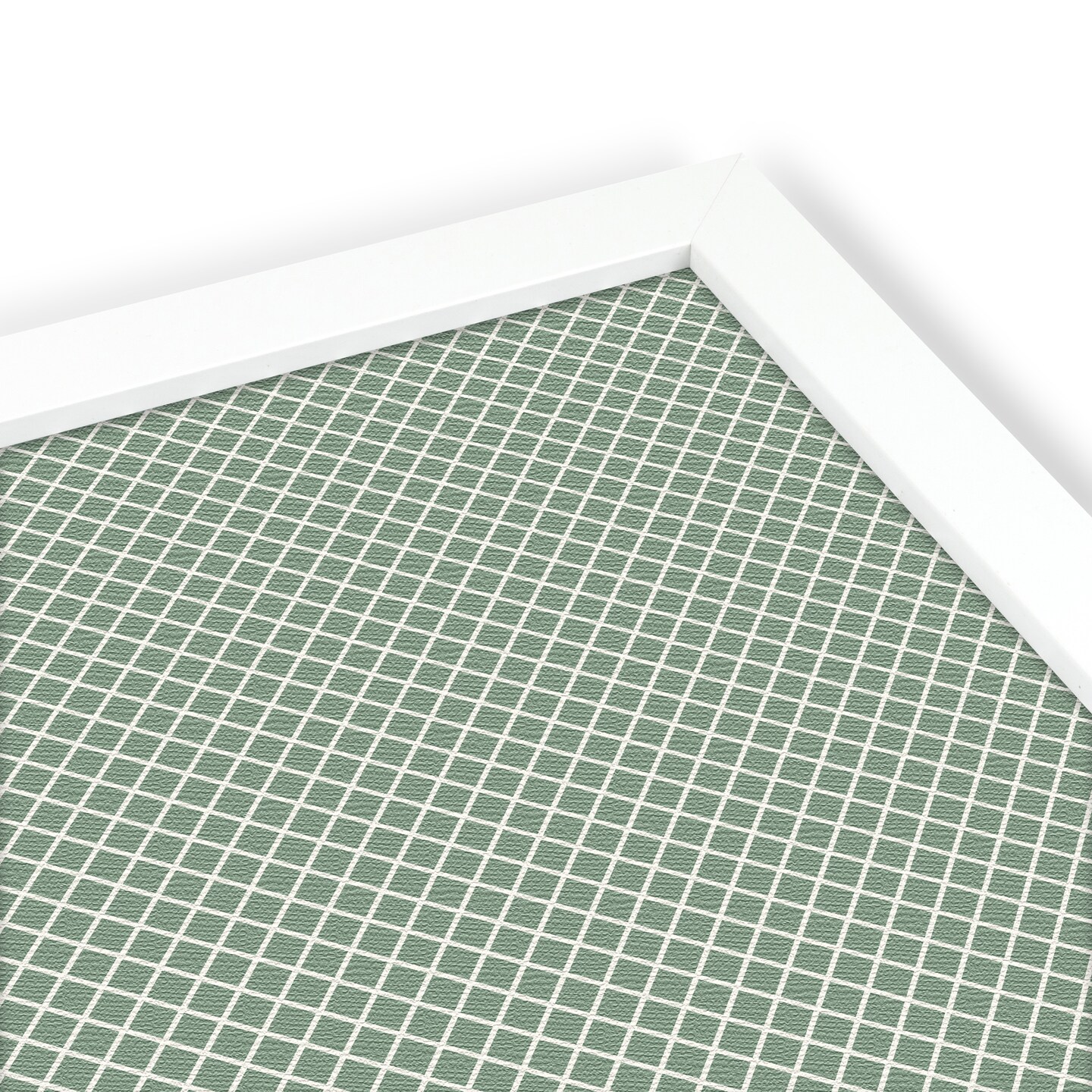 PinPix Custom Bulletin Board Nile Green Diamond Poster Board Has a Fabric Style Canvas Finish, Framed in Satin White Frame, by ArtToFrames (PinPix-380)