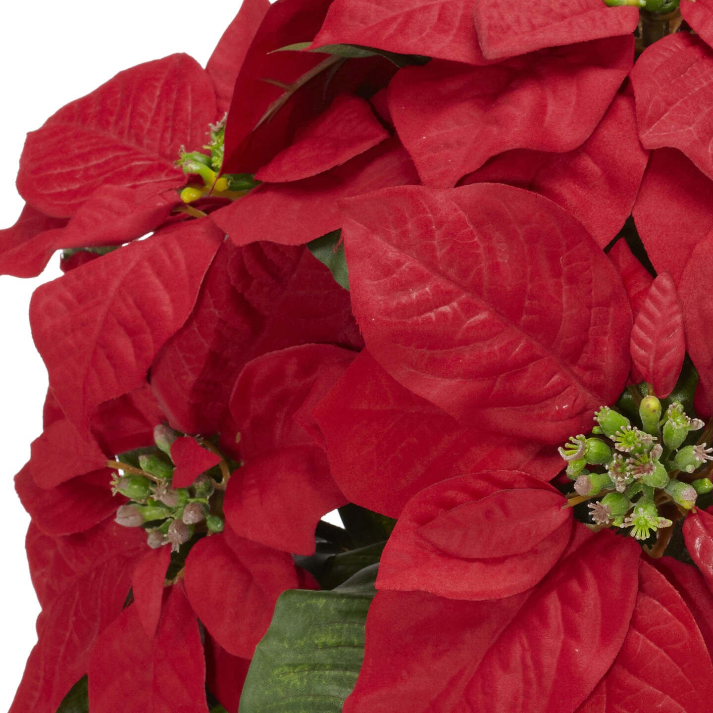 Nearly Natural 13" Red Poinsettia Artificial Silk Christmas Flower ...