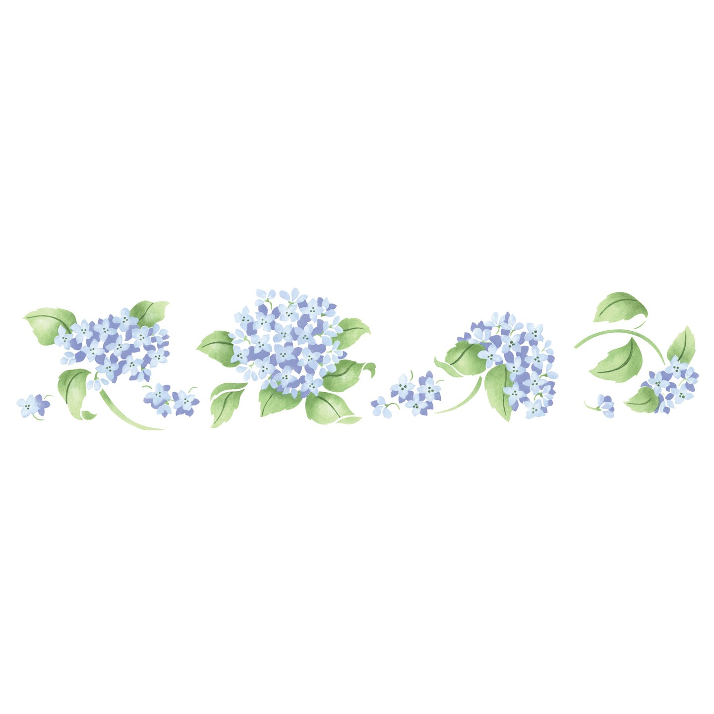 Small Hydrangea Wall Stencil Border | 2077 by Designer Stencils | Floral Stencils | Reusable Art Craft Stencils for Painting on Walls, Canvas, Wood | Reusable Plastic Paint Stencil for Home Makeover | Easy to Use &#x26; Clean Art Stencil