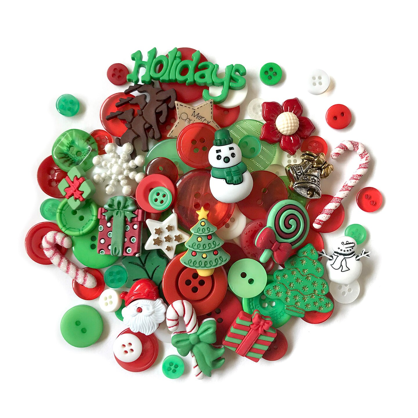 Buttons Galore and More 50+ Novelty Buttons for Sewing &#x26; Craft &#x2013; Christmas Theme Buttons