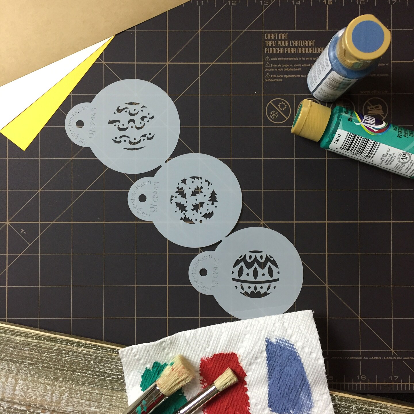 Mini Christmas Balls Cookie &#x26; Cupcake Stencils | C244 by Designer Stencils | Cookie Decorating Tools | Baking Stencils for Royal Icing, Airbrush, Dusting Powder | Reusable Plastic Food Grade Stencil for Cookies | Easy to Use &#x26; Clean Cookie Stencil