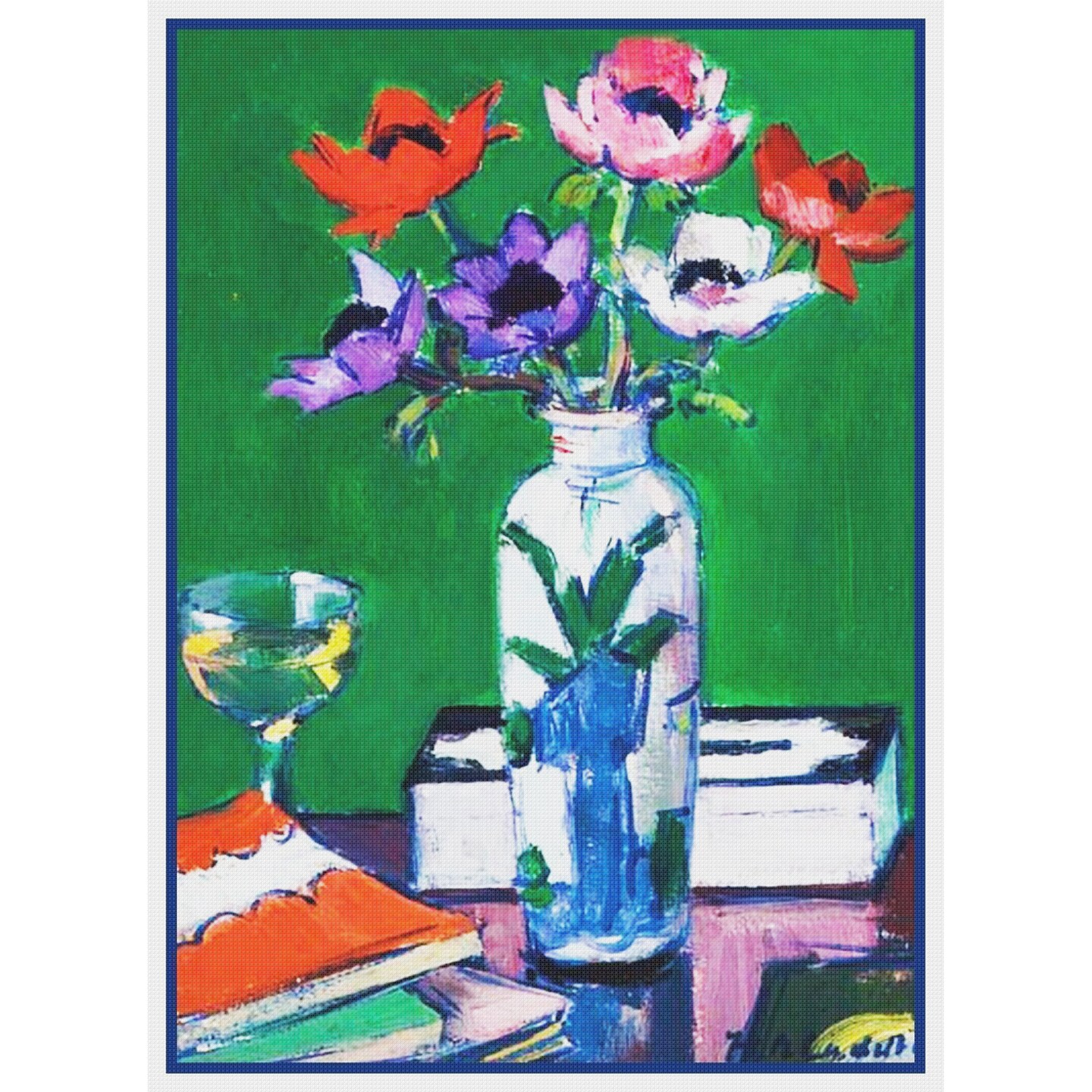 Anemone Flowers Still Life Francis Cadell Counted Cross Stitch Pattern