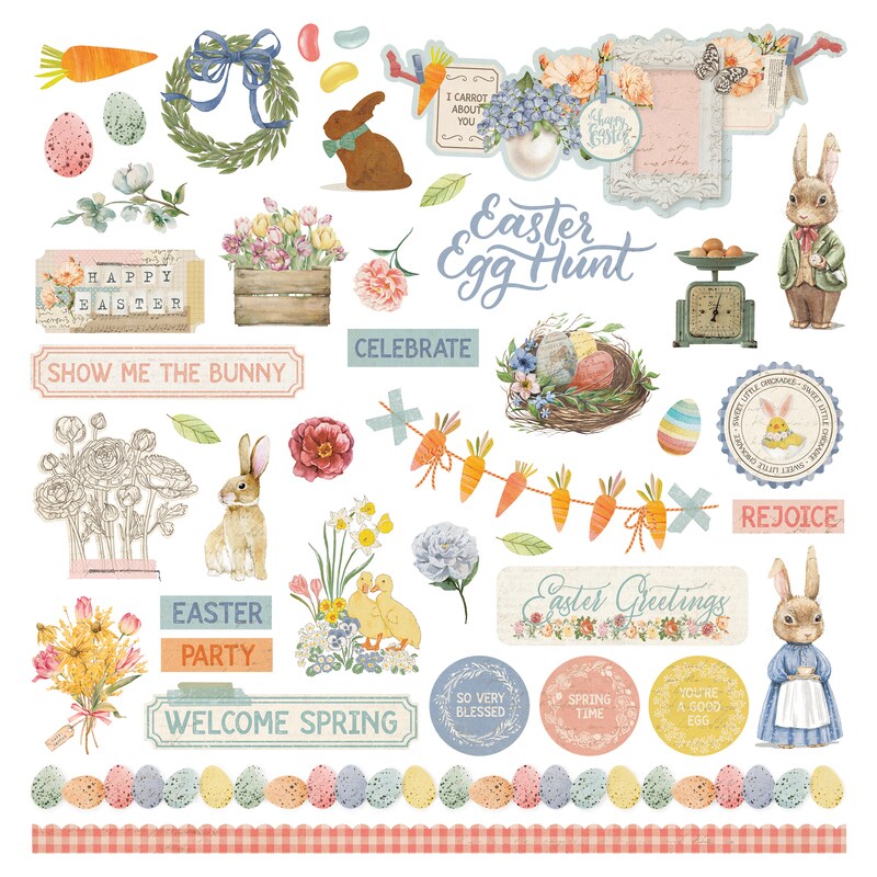 Bunnies and Blooms Element Sticker - Photoplay